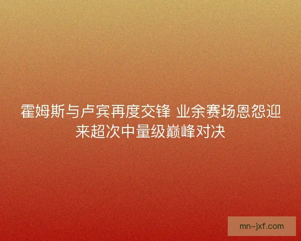 霍姆斯与卢宾再度交锋 业余赛场恩怨迎来超次中量级巅峰对决